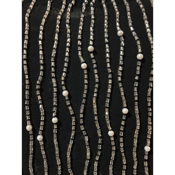 GUESS Womens Y2K Heavily Beaded Chiffon Slinky Slip Mini Dress size 2 Whimsygoth - Picture 4 of 12